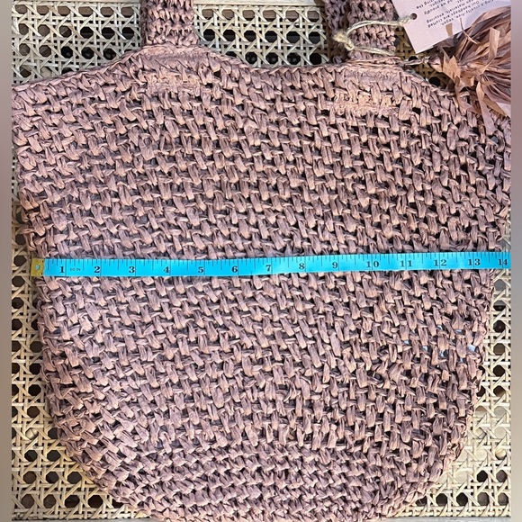 EXPRESSIONS NYC Paper Straw Tote Bag Woven Purse Pink New With Tags Handbag - Picture 11 of 11